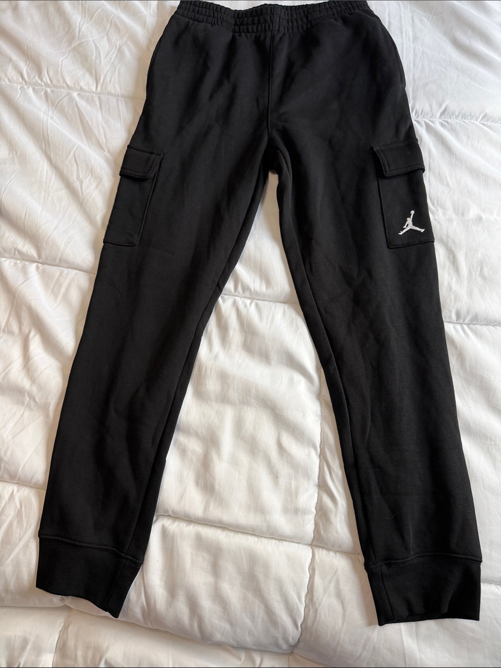 Jordan Black Kids Cargo Joggers with Jumpman Logo